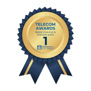 Podium met de top-3 internet + TV-packs 2024 — gewonnen door Orange Love Duo Zen Fiber met TV.